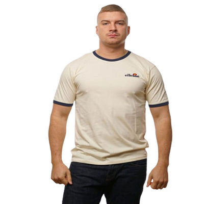 Ellesse Meduno Tee Off White/Navy  Logo T-Shirt