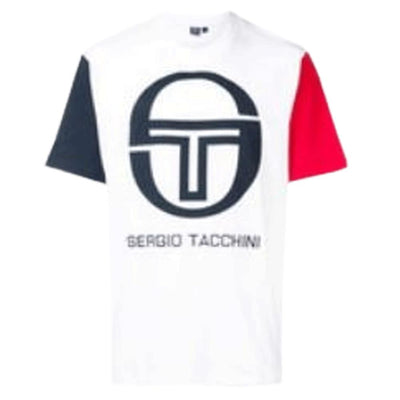 Sergio Tacchini male icona tee white/navy crew neck t-shirt