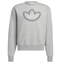 Adidas Trefoil Embroidered Crew Grey Sweatshirt Unisex Casual Pullover Jumper