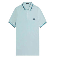 Fred Perry Twin Tipped Polo Shirt L Blue/Teal/Navy - Classic Men's Fit