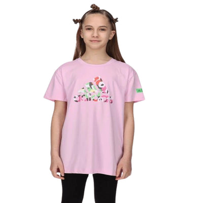 Adidas Youth AR MMK Tee Pink Kids Athletic T-Shirt Casual Short Sleeve