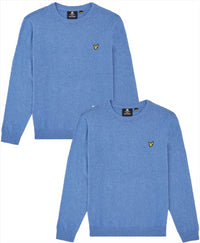 Lyle & Scott Sweat Jumper Mens Wool Merino Blue Smart Pullover Jumper