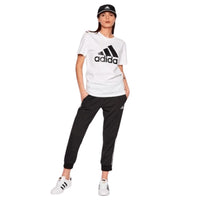 Adidas White Women's Boyfriend Tee, Casual Loose T-Shirt