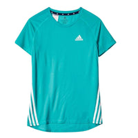 Adidas Kids GR 3 Stripe Tee Aqua/White, Boys/Girls T-Shirt