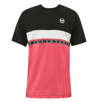 Sergio Tacchini mens tee black/pink casual crew neck t-shirt