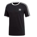 Adidas men's 3 stripe tee black/white short sleeve casual shirt