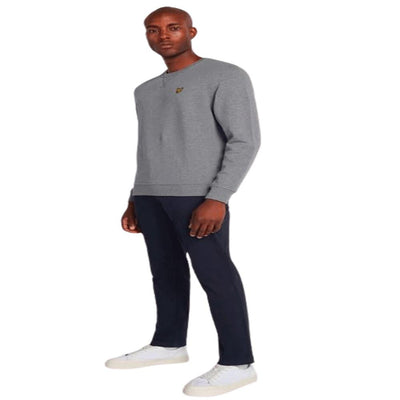 LYLE & SCOTT Crew Sweatshirt Mid Grey Marl Men's Casual Pullover Jumper