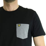 Lyle & Scott Men's Contrast Pocket Tee Black/Grey Crew Neck T-Shirt