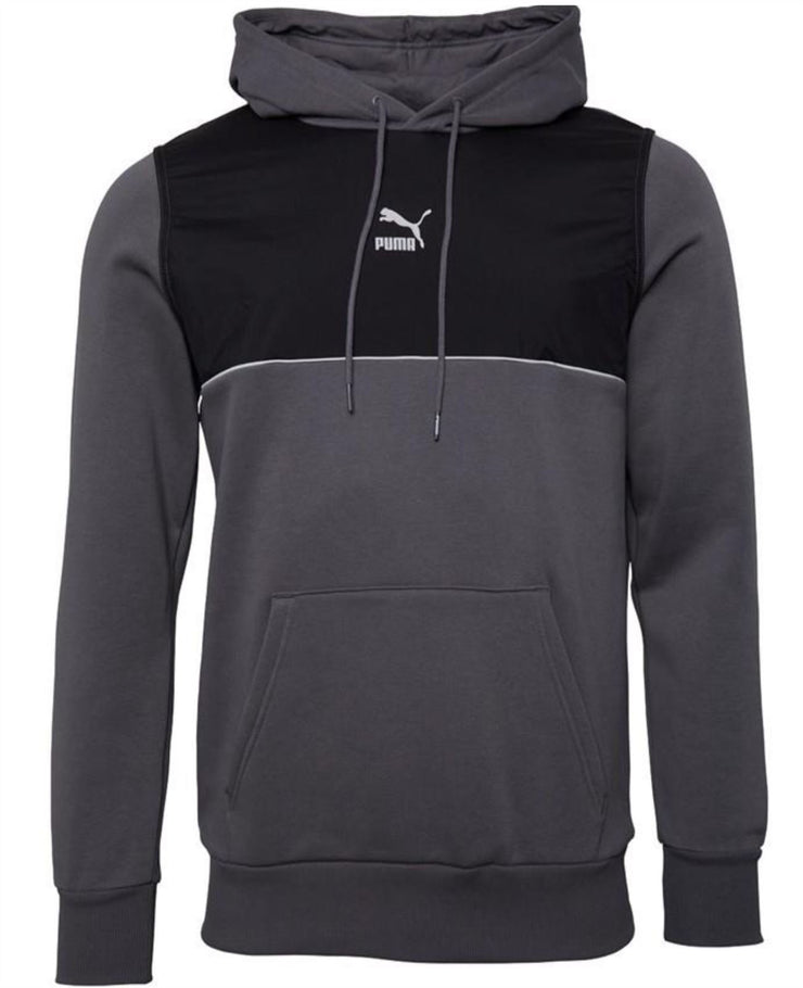 Puma Mens Hoodie  CLSX Gym Running Pullover Hoody Grey Black Long Sleeve