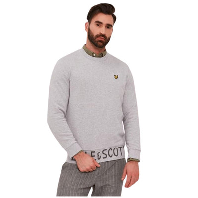 LYLE & SCOTT Bottom Branded Crew L Grey - Men's Casual Sweatshirt Top