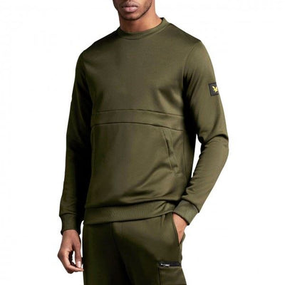 Lyle & Scott  Sweatshirt Mens Green Zip Pocket Pullover Sweat Top Casual Jumper