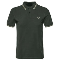 Fred Perry Dark Green Twin Tipped Polo Stylish Men's Wear POLO