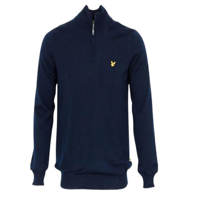 LYLE & SCOTT 3/4 Zip Jumper Navy Men's Sweater Knitwear Pullover