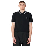 Fred Perry Men's Twin Tipped Polo Black/White Iconic Casual Shirt