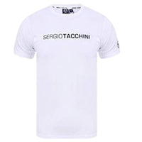 Sergio Tacchini mens tee white/navy casual crew neck t-shirt