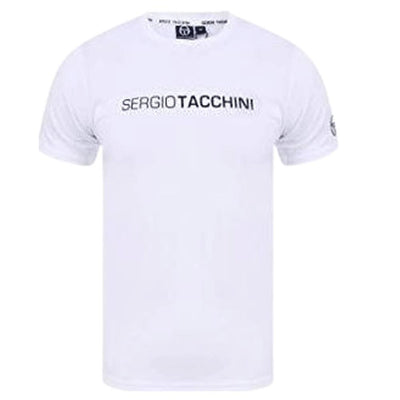 Sergio Tacchini mens tee white/navy casual crew neck t-shirt