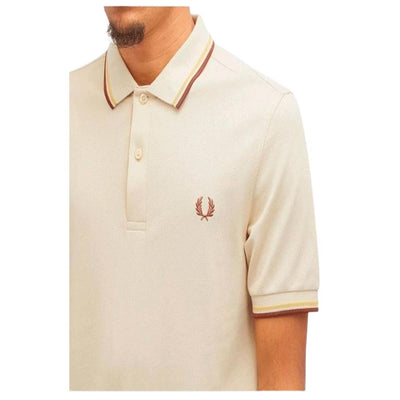 Fred Perry Twin Tipped Polo Shirt Oat/Honey - Classic Fit Men's