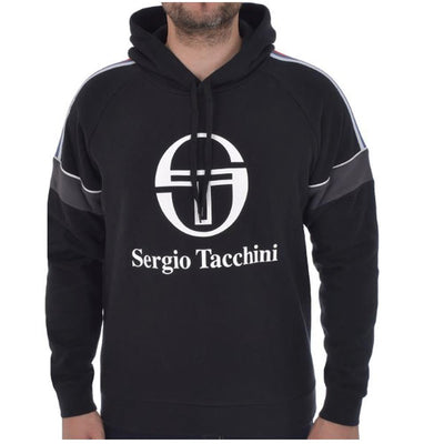 Sergio Tacchini Men's Dealtry Hoody Black/White Athletic Pullover Jacket