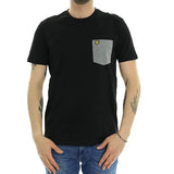 Lyle & Scott Men's Contrast Pocket Tee Black/Grey Crew Neck T-Shirt