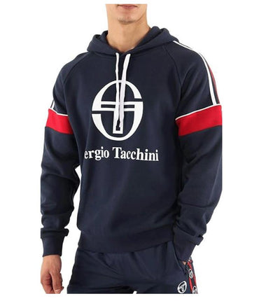 Sergio Tacchini Men's Dealtry Hoody Navy/White Athletic Hooded Sweatshirt