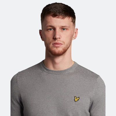 Lyle & Scott Pullover Mens Grey Casual Smart Sweatshirt Jumper Long Sleeve