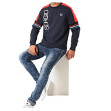 Sergio Tacchini Men's Sweatshirt Navy/White Sweat Top Jumper