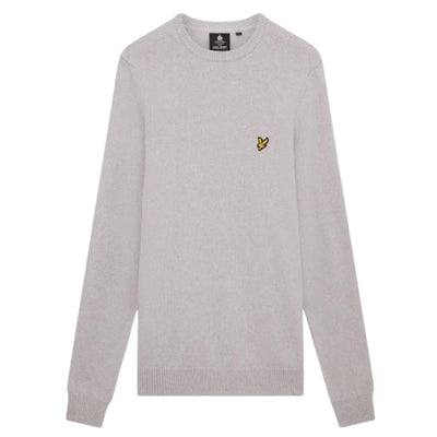 LYLE & SCOTT Men's Crew Jumper L Grey Marl Knit Sweater Classic Pullover Top