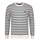 Lyle & Scott Breton Stripe Jumper White Navy Men's Classic Knitwear