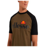 ELLESSE Corp Tee Khaki Stylish Men's Cotton Crew Neck T-Shirt with Branding