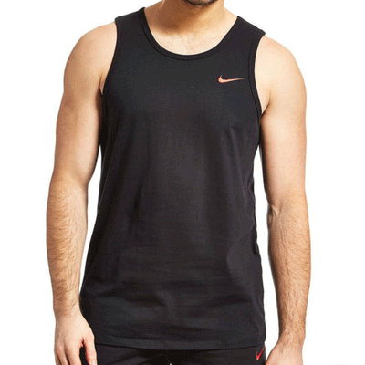 Nike Swoosh Mens Black  Vest Retro Sport