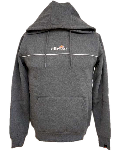 Ellesse Hoodie Mens Drawstring Pullover Dark Grey Long Sleeve Gym Hoodie