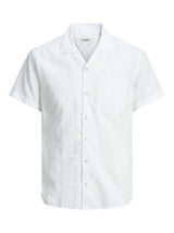 Jack & Jones Shirt Mens Short Sleeve Cotton Shirt Casual White Shirt