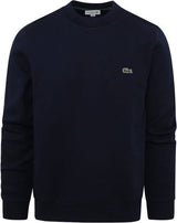 Lacoste Mens Crew Neck Sweater Navy Fleece Sweater Long Sleeve Jumper