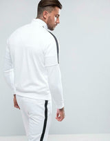 Nike Jacket White Mens Tribute Track Top Full Zip Jacket White Gym Running Top