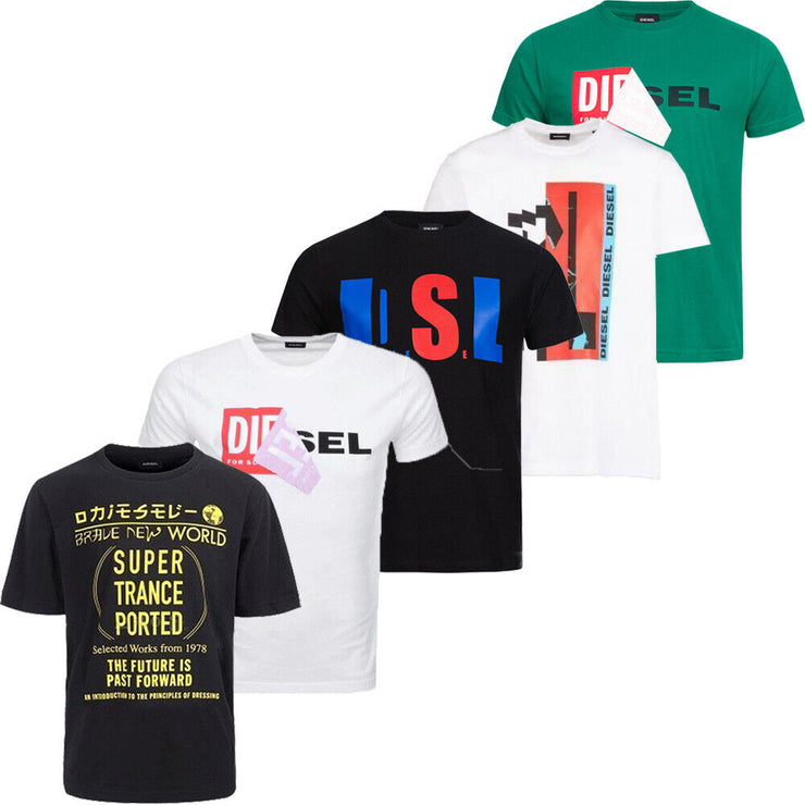 Diesel Mens T Shirt Casual Cotton Short Sleeve TShirt T-Shirt Tee Crew Top Size
