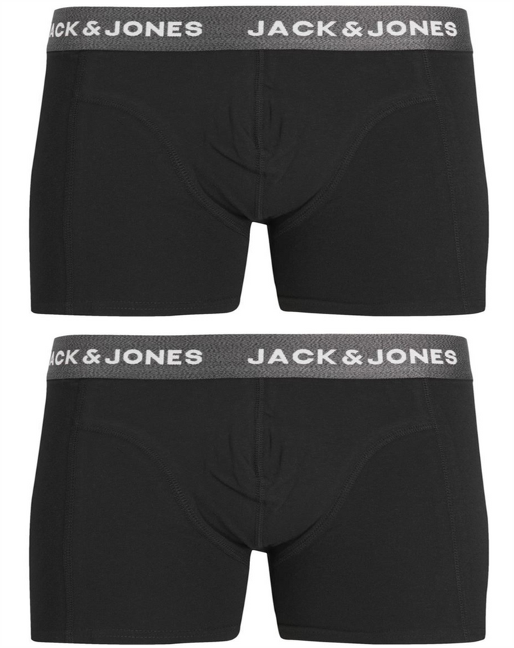 Jack Jones 3 Pack Trunks Mens Black Gym Underwear 3 Trunks