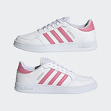 Adidas Womens Trainers Breaknet Tennis Trainers Gym Running Sneakers White/Pink
