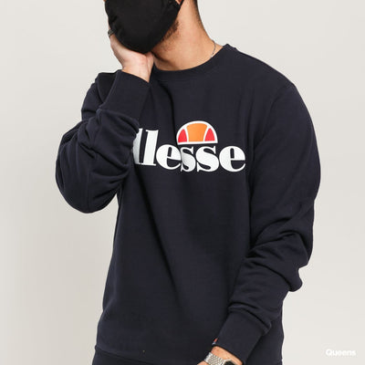 Ellesse Men's Succiso Sweatshirt Gym Jumper Crew Neck Sports Pullover Navy