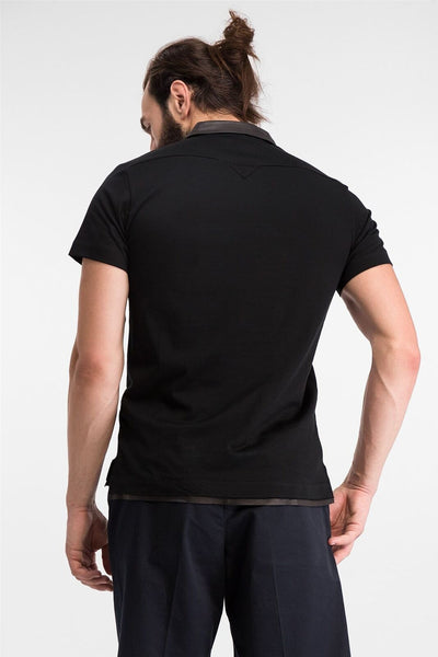 Diesel T Shirt Mens Black Collared T-Shirt Short Sleeve Casual Smart Tee
