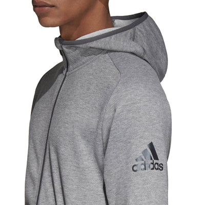 Adidas Mens Hoodie Sports Freelift Hoody Full Zip Running Top Grey Size XS 2XL
