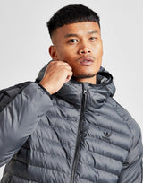 Adidas Jacket Mens Padded Jacket Coat Full Zip Dark Grey/Black Winter Jacket