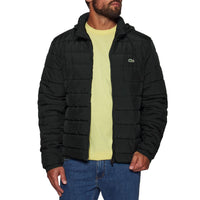 Lacoste Jacket Mens Water Resistant Black Jacket Full Sleeve Logo Jacket