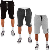 ECKO Mens Fleece Shorts Gym Running Casual Sports Shorts Cotton Light Grey