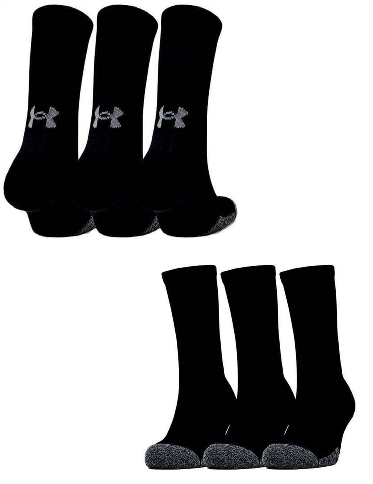 Under Armour Socks Unisex Heat Gear Sports Socks Gym Running Socks Black