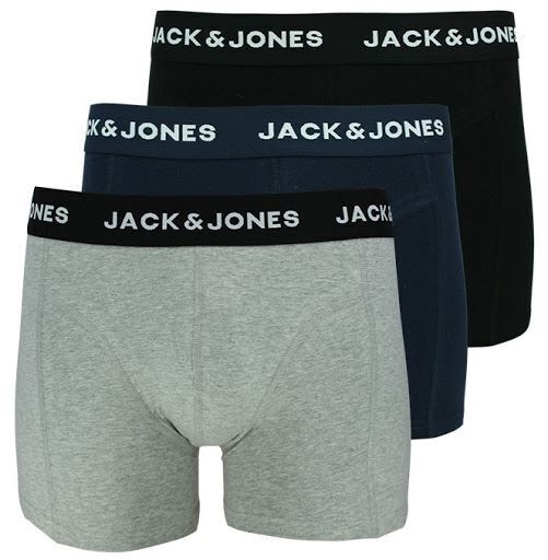 Jack &Jones Mens Underwear 3 Pack Trunks Sports Underwear Trunks