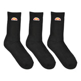 Pack of 3 Ellesse Mens Socks Black Mens Sports Socks Gym Running Crew Socks